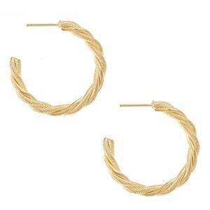 Ettika 18K GP Braided Hoop Earrings